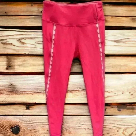 CALIA Hot Pink Scallop Mid Rise Essential 7/8 Athletic Leggings Size Small - Picture 4 of 4